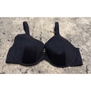 Ambrielle Black Everyday Full Coverage Bra Smooth Cup Support Sz 42D New
